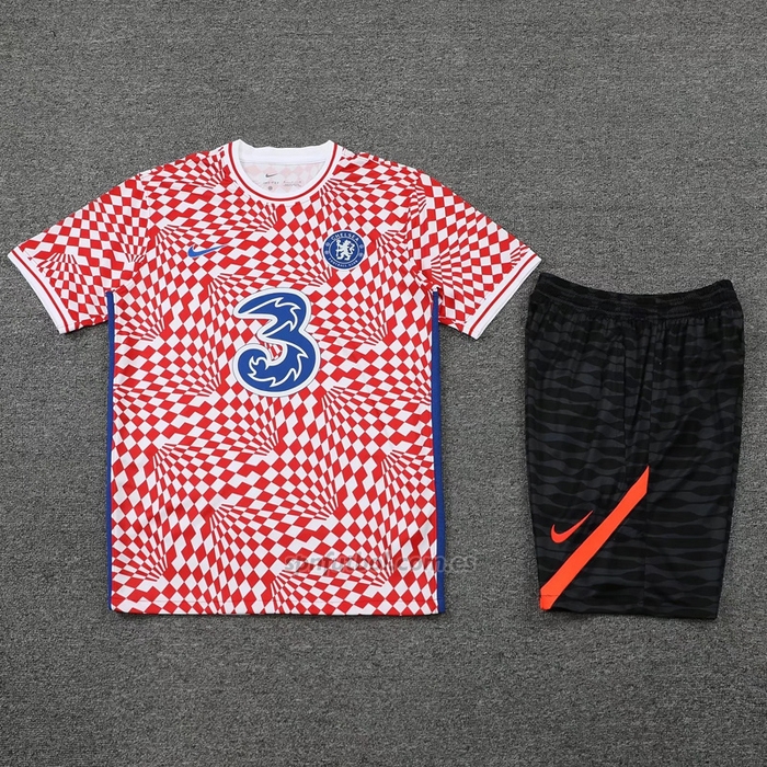 Chandal del Chelsea Manga Corta 2022-2023 Rojo y Blanco - Pantalon Corto